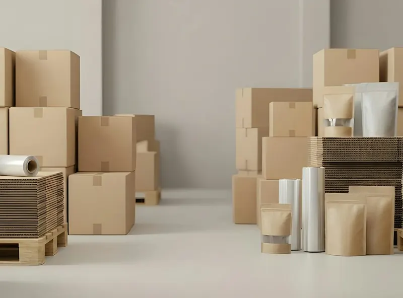 Versandkartons, Folien und Verpackungsmaterial